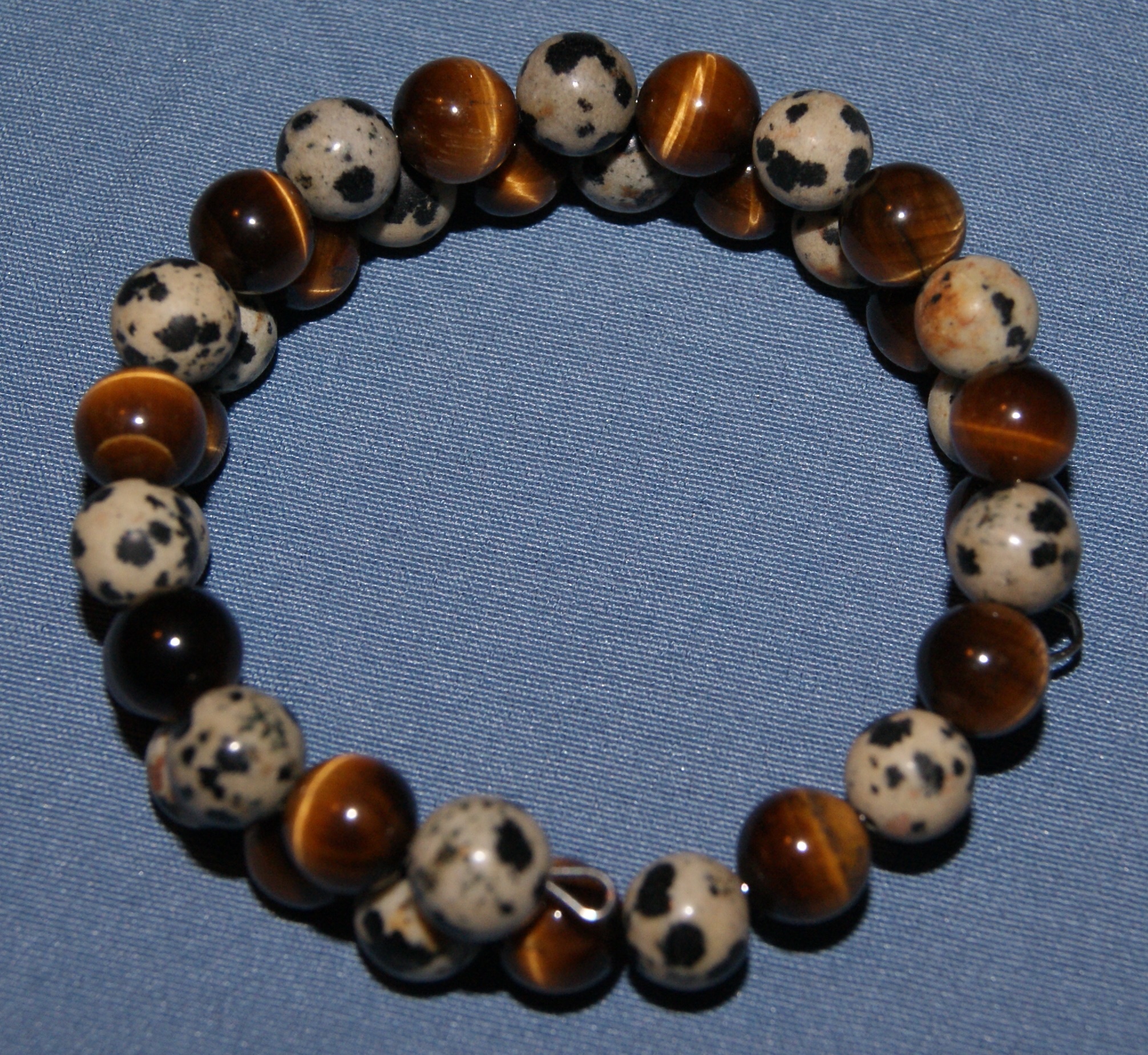 Tiger Eye and Dalmation Jasper Bracelet